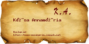 Kása Annamária névjegykártya