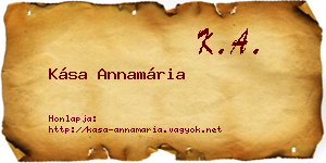 Kása Annamária névjegykártya